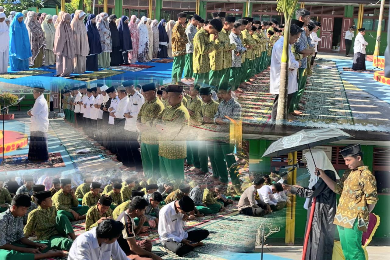 Ikhtiar Mengetuk Pintu Langit, MTsN 1 Natuna Laksanakan Shalat Istisqa Berjamaah