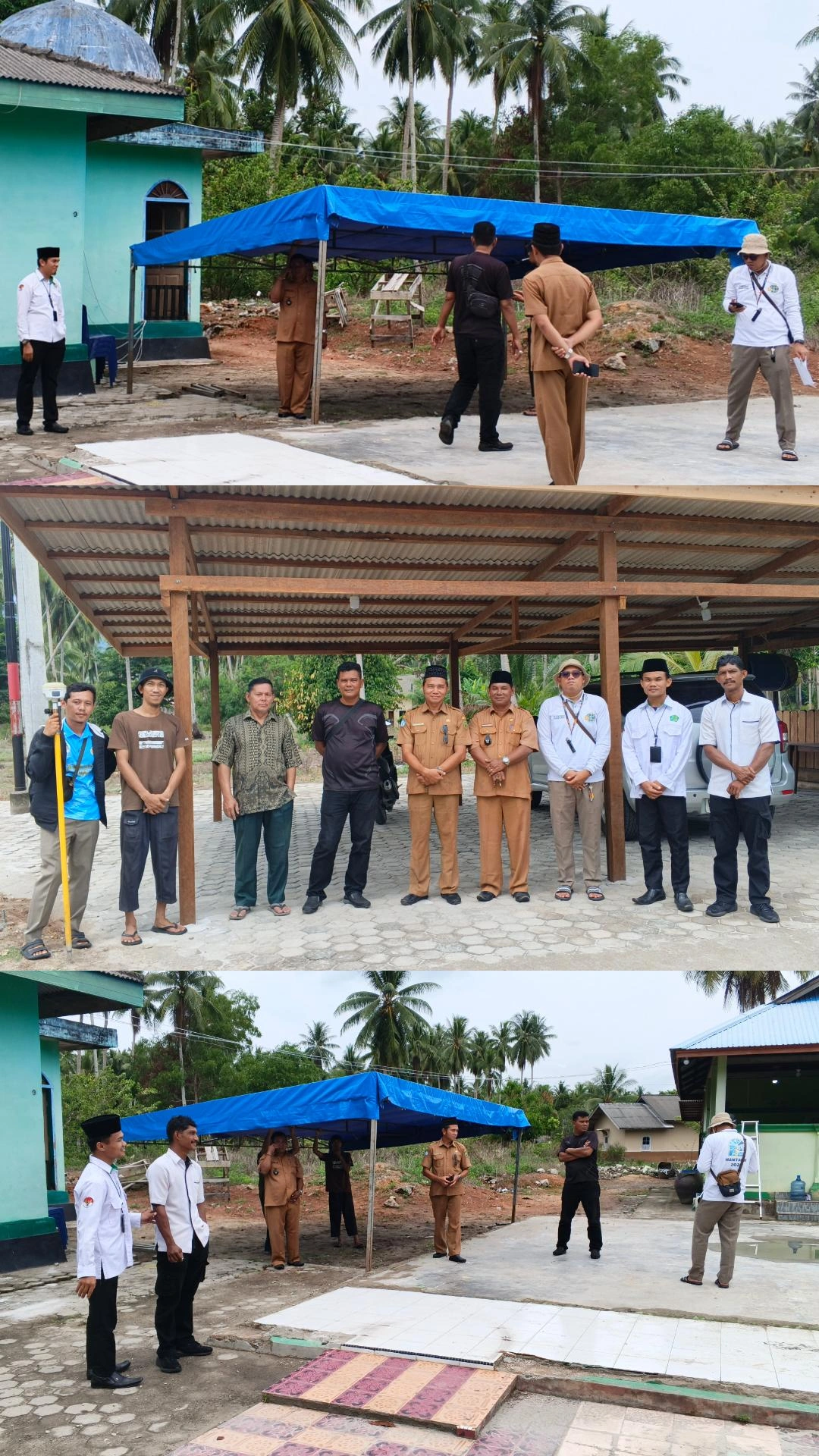 Tim Zawa Kemenag Natuna Bersama BPN, Tim Desa, Pengurus Masjid, dan KUA Bunguran Timur Laut Tinjau Kembali Tanah Wakaf Masjid Jami Tanjung