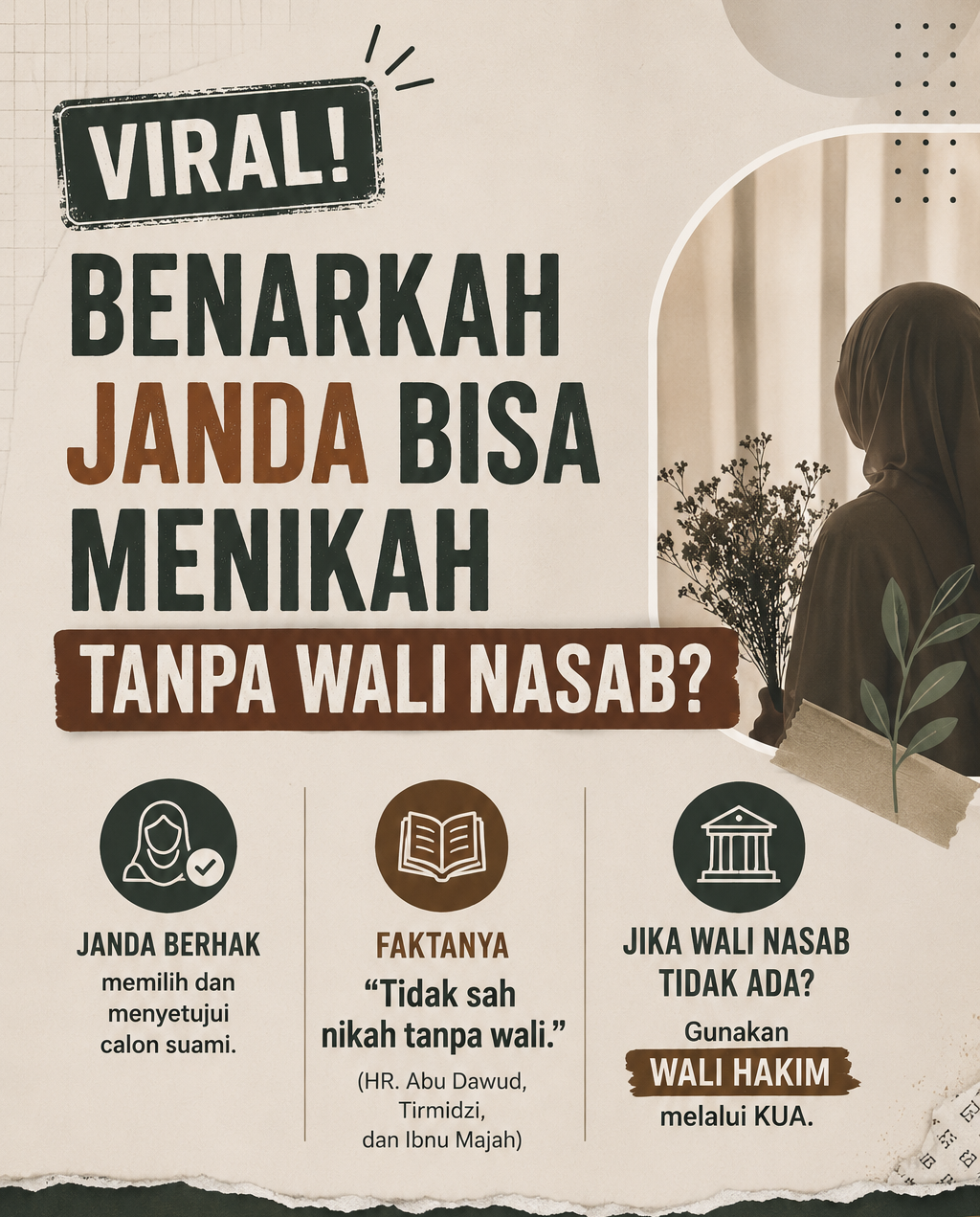Viral! Benarkah Janda Bisa Menikah Tanpa Wali Nasab?