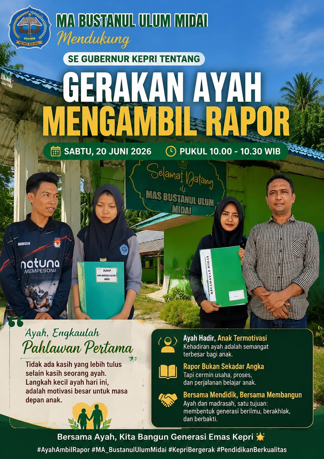 MA Bustanul Ulum Midai Dorong Keterlibatan Ayah dalam Pengambilan Rapor Siswa/Siswi