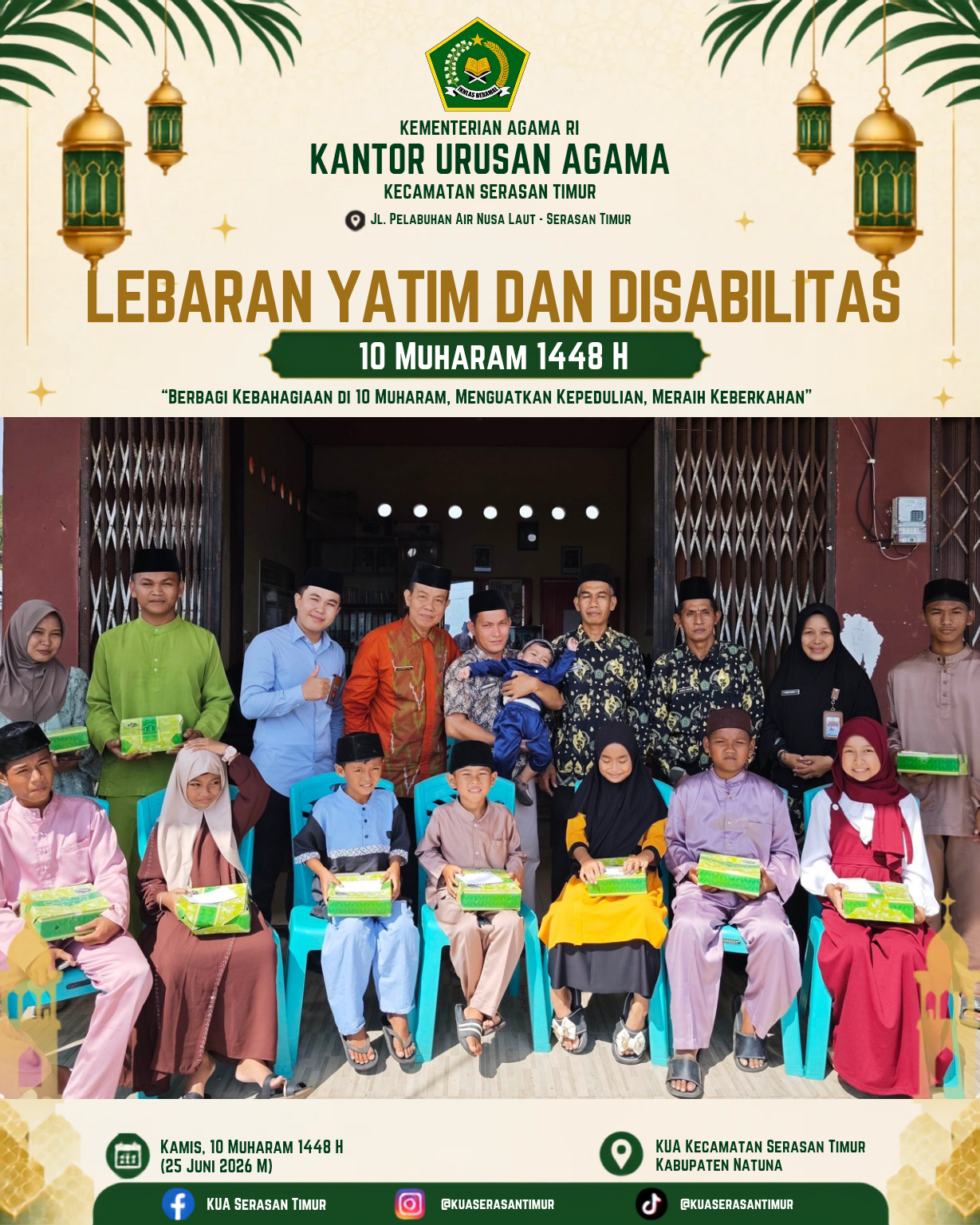 KUA Serasan Timur Gelar Lebaran Yatim dan Disabilitas 2026, Salurkan Santunan kepada 10 Anak Yatim