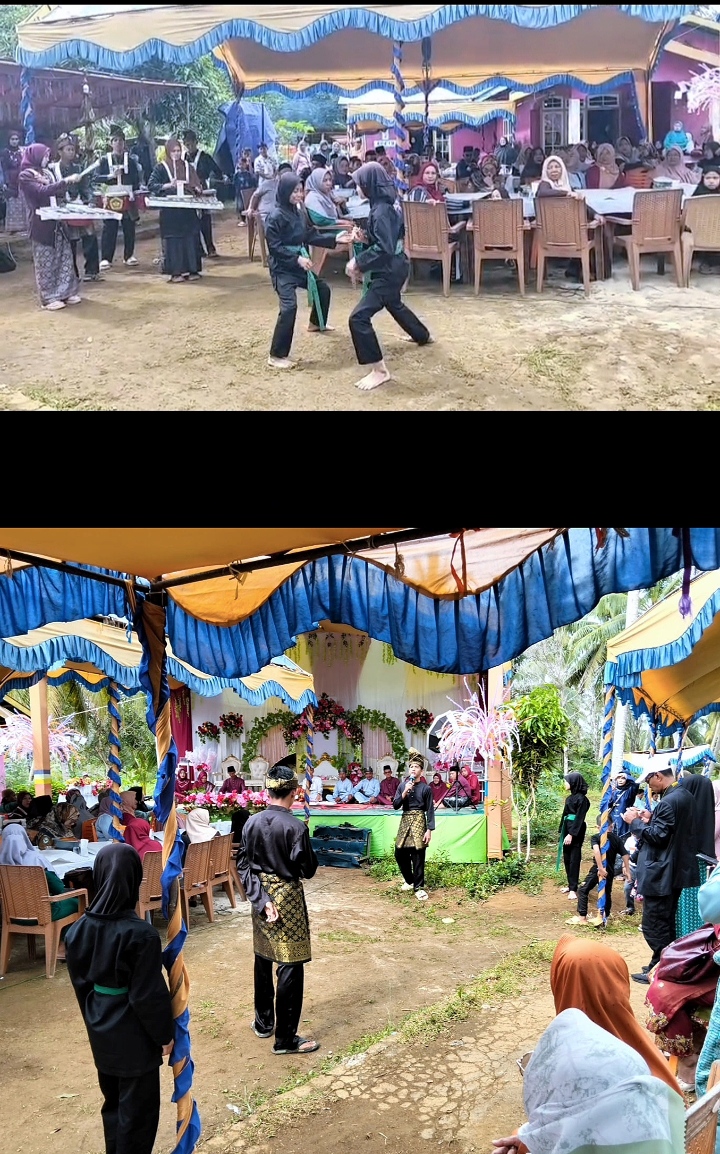 Meriahkan Penyambutan Pengantin, MA dan MI Bustanul Ulum Midai Tampilkan Seni Pencak Silat Melayu