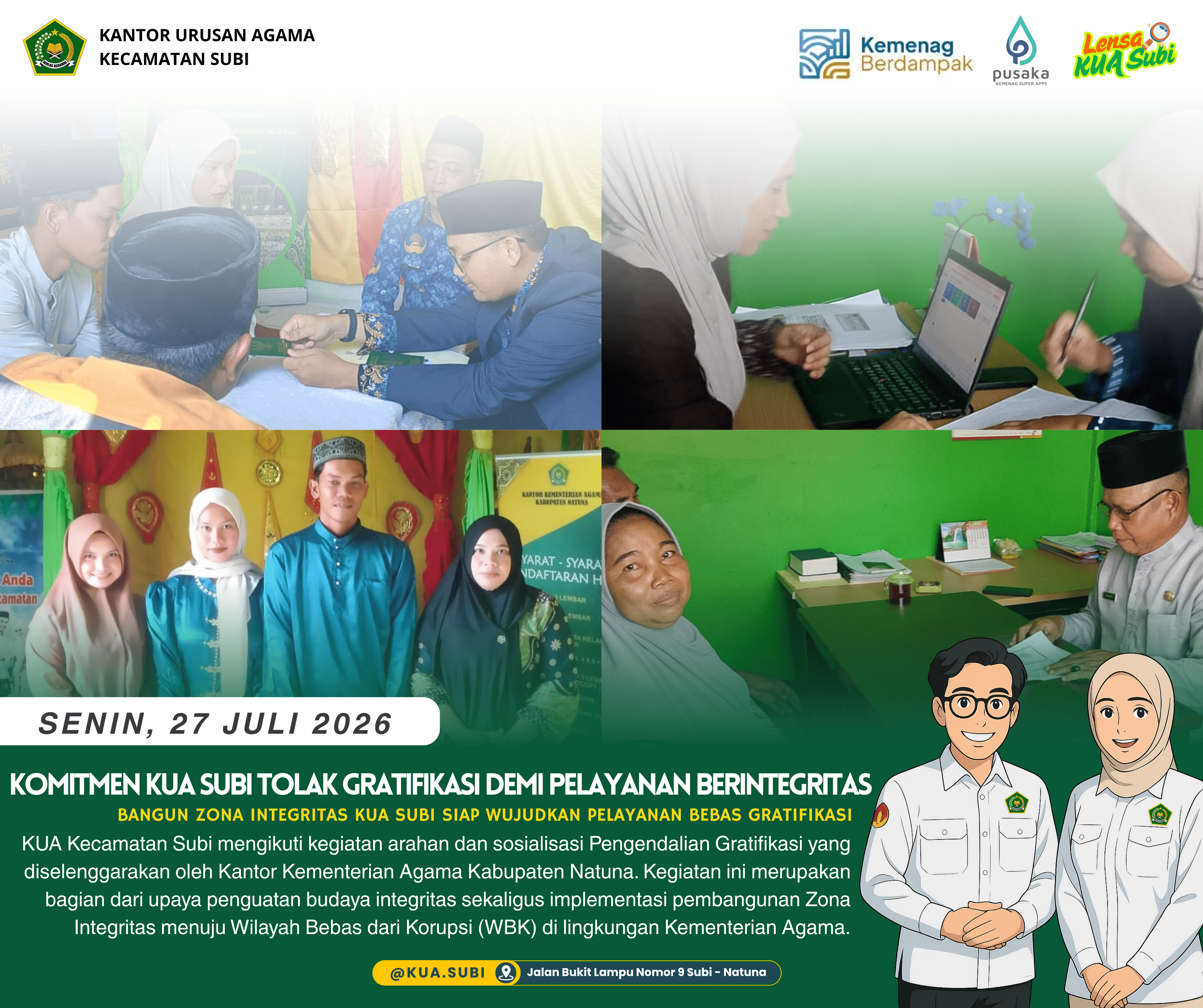 ASN Hebat Tolak Gratifikasi KUA Subi Perkuat Komitmen Zona Integritas melalui Sosialisasi Kemenag Natuna