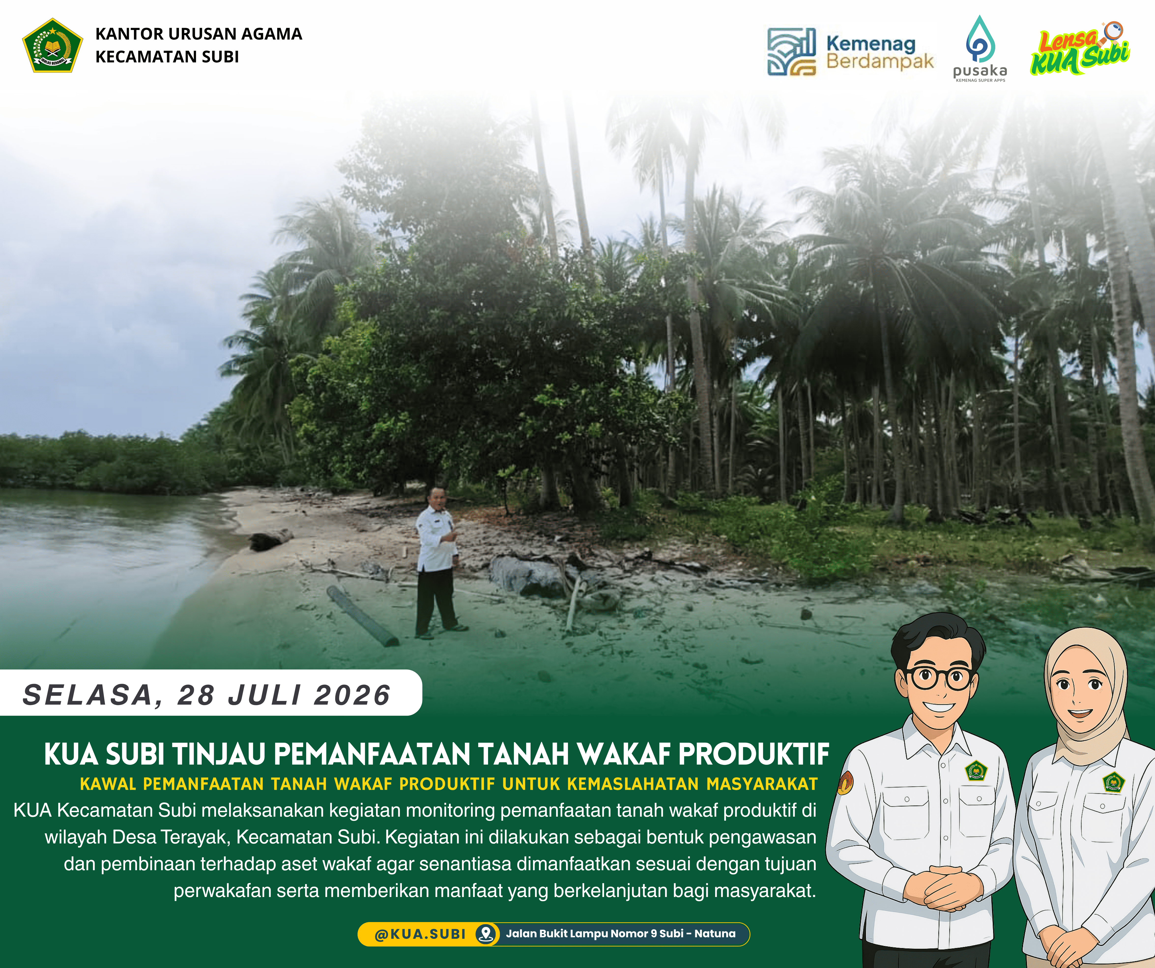 KUA Subi Tinjau Pemanfaatan Tanah Wakaf Produktif Demi Kemaslahatan Umat