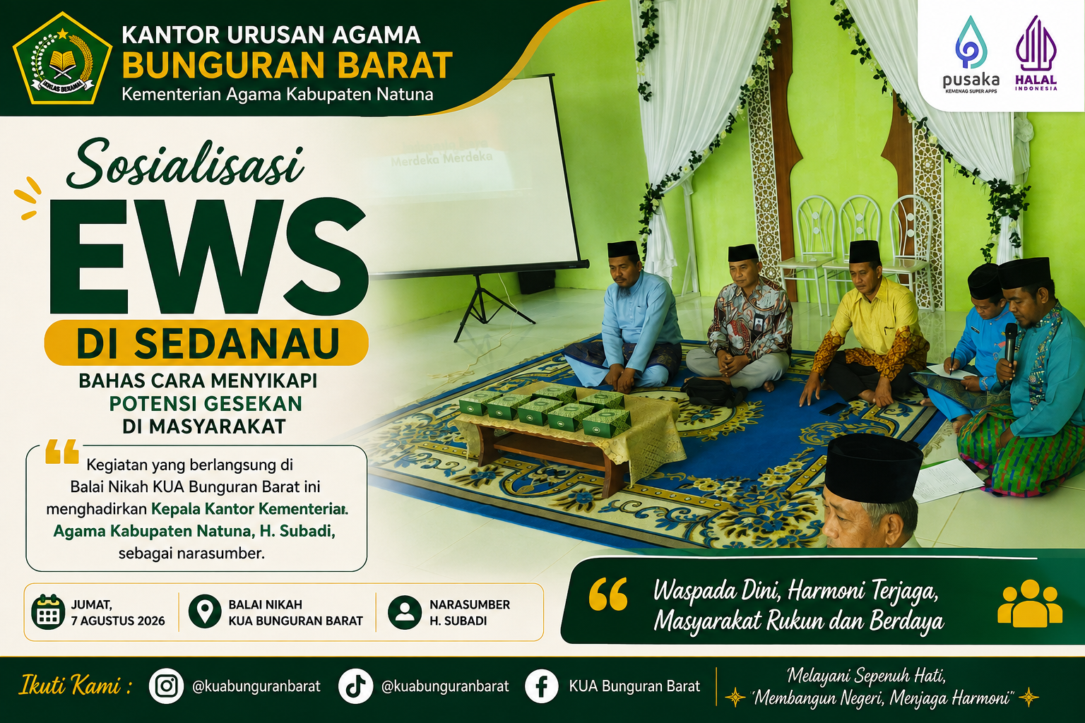 Sosialisasi EWS di Sedanau Bahas Cara Menyikapi Potensi Gesekan di Masyarakat