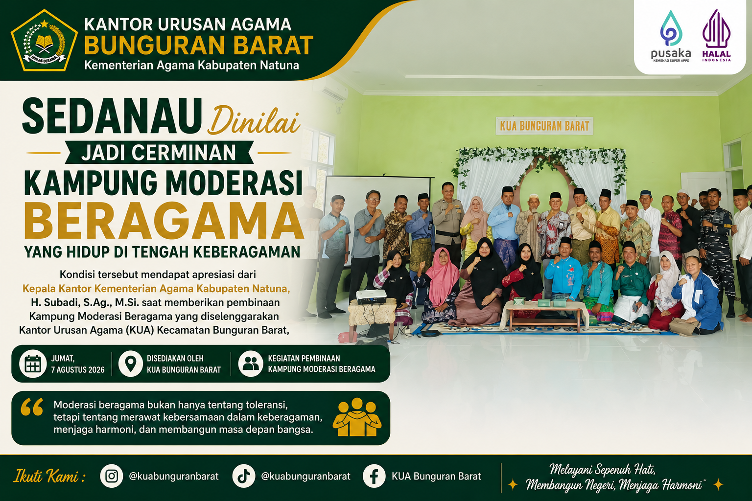 Sedanau Dinilai Jadi Cerminan Kampung Moderasi Beragama yang Hidup di Tengah Keberagaman