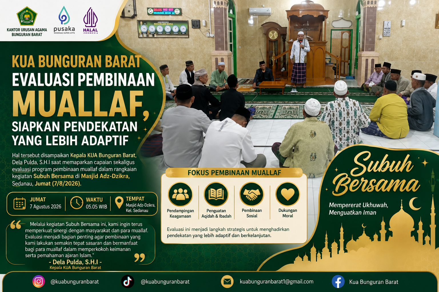 KUA Bunguran Barat Evaluasi Pola Pembinaan Muallaf agar Lebih Adaptif dan Berkelanjutan