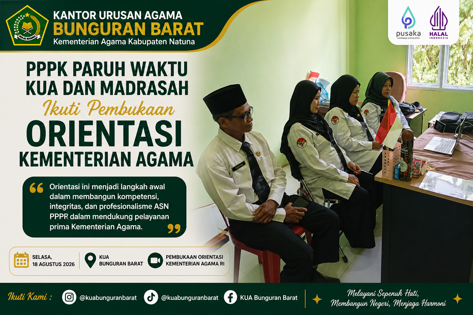 PPPK Paruh Waktu KUA dan Madrasah Ikuti Pembukaan Orientasi Kementerian Agama