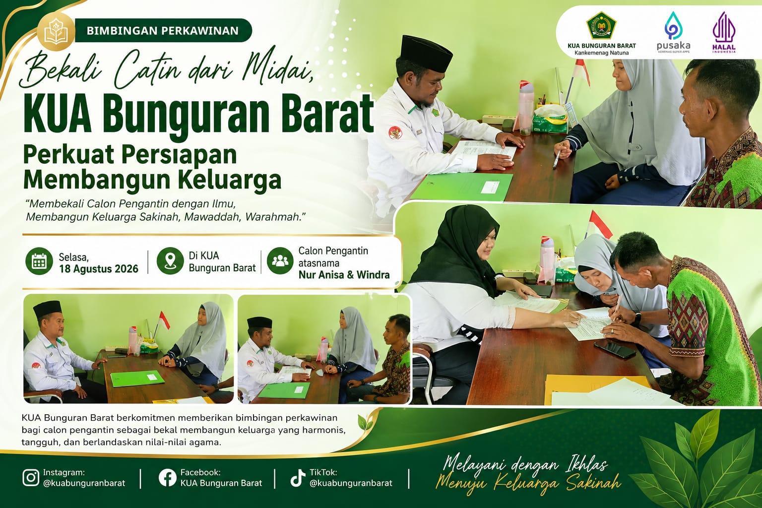 Bekali Catin dari Midai, KUA Bunguran Barat Perkuat Persiapan Membangun Keluarga
