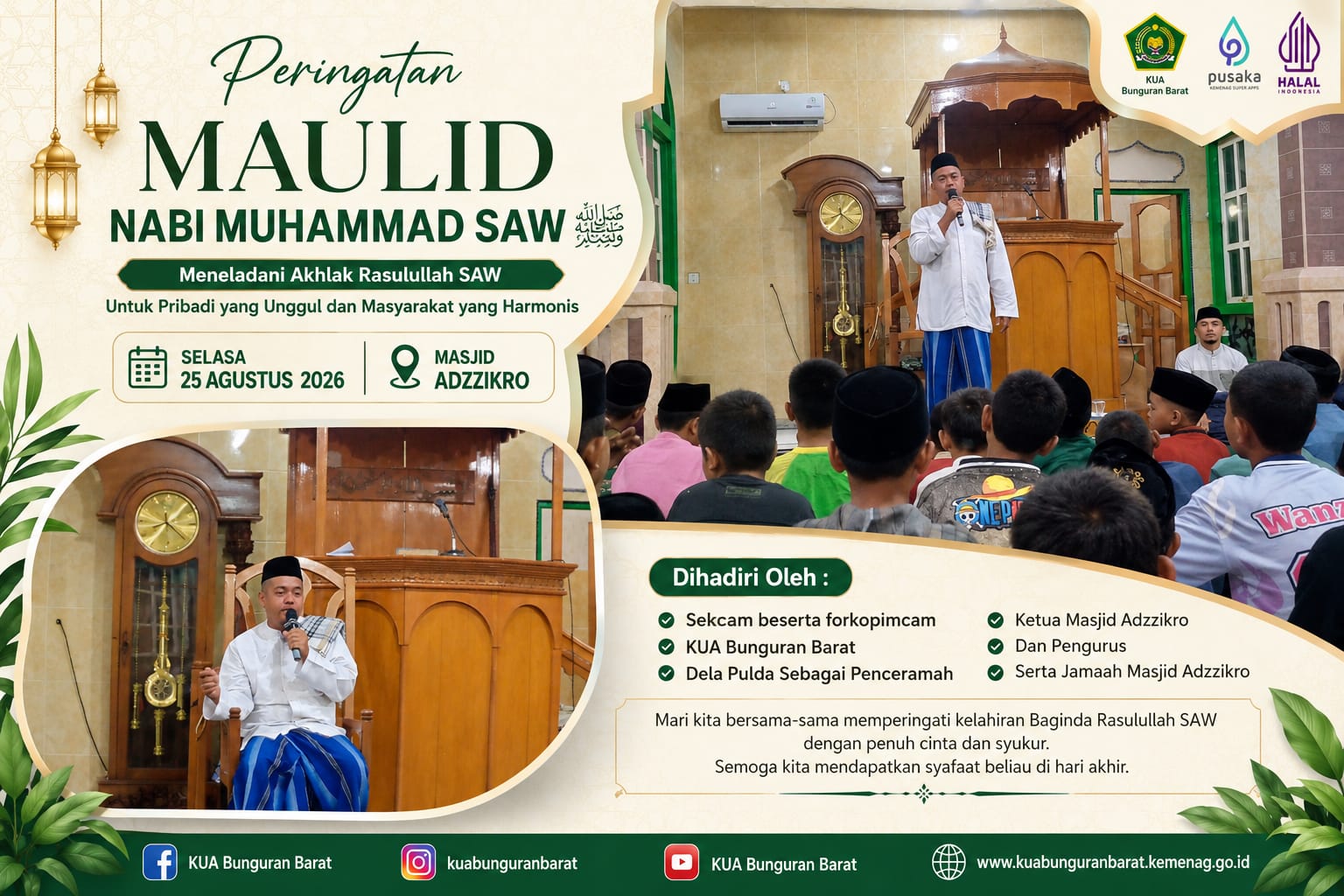 Maulid Nabi di Masjid Adz-Dzikra, Jamaah Diajak Mengenal Nasab Rasulullah dan Asal-Usul Keluarga