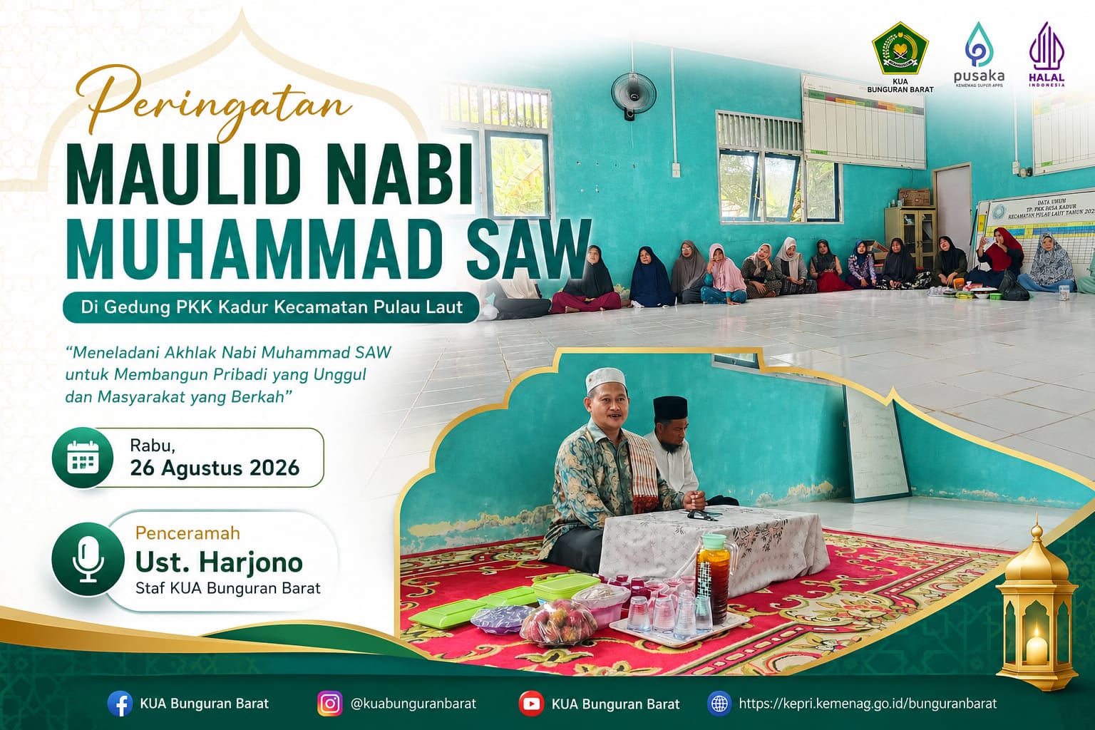 Maulid Nabi di Kadur, KUA Bunguran Barat Perkuat Sinergi Pembinaan Umat