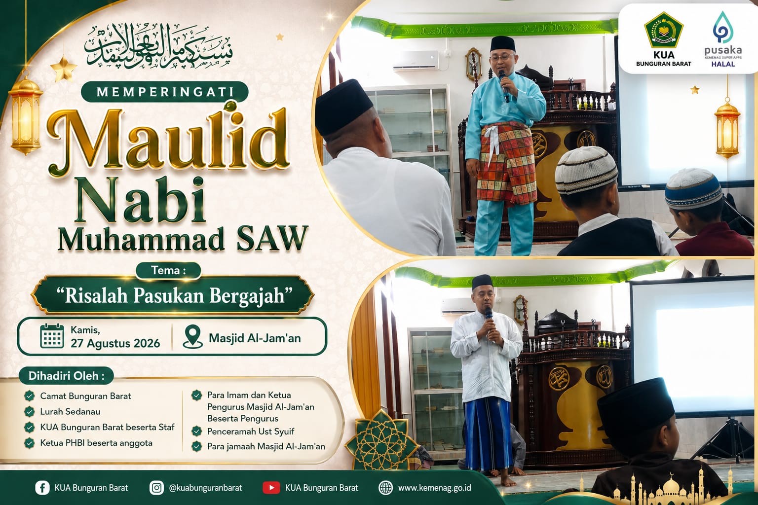 Maulid Nabi di Desa Pinyong, Jamaah Diajak Memaknai Keteladanan dari Kisah Abrahah