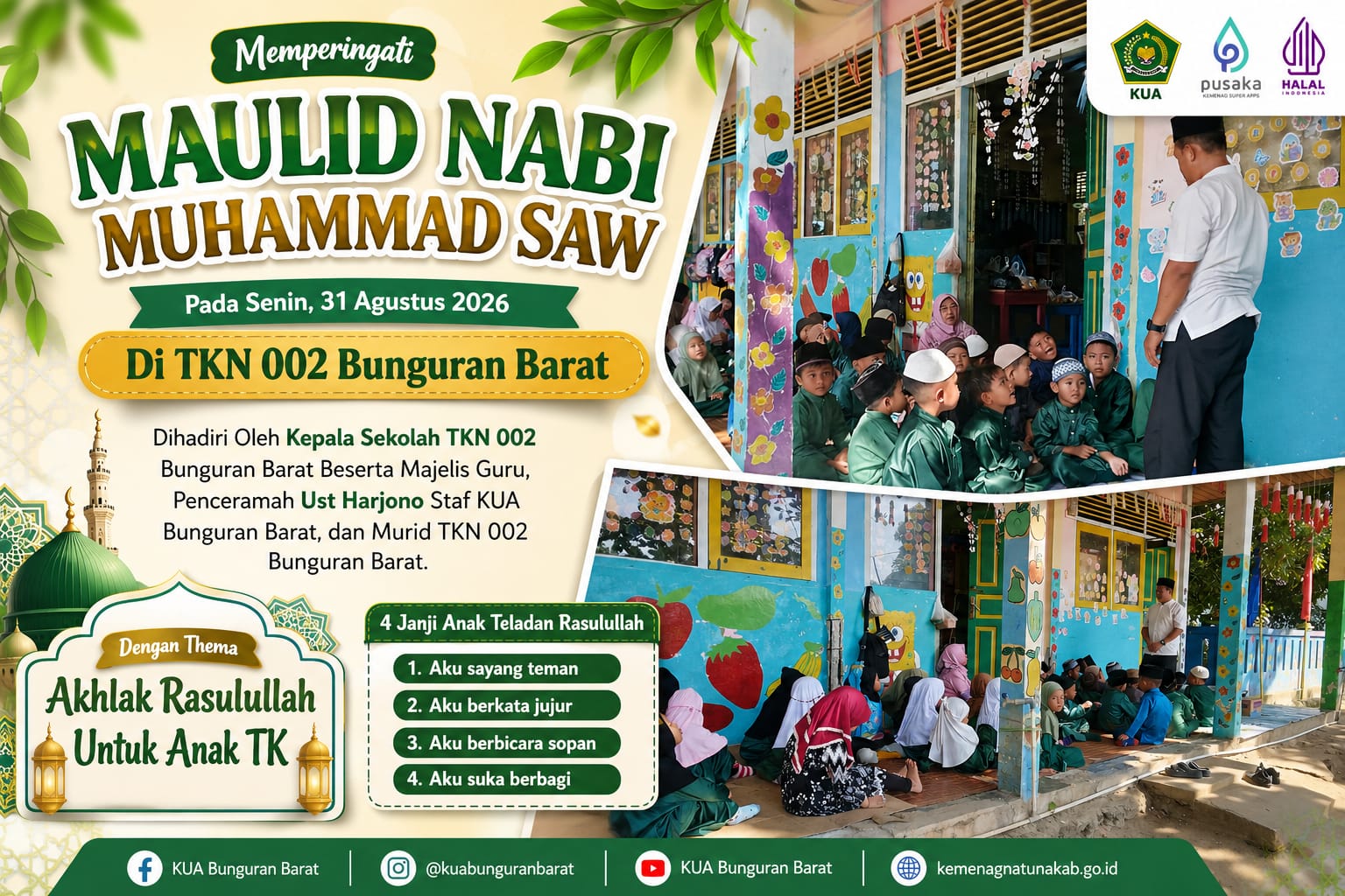 KUA Bunguran Barat Tanamkan Akhlak Rasulullah kepada Anak Sejak Usia Dini