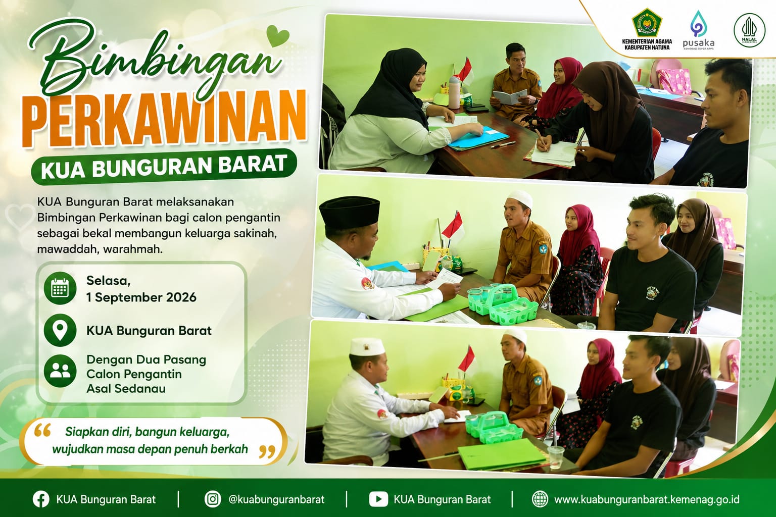 KUA Bunguran Barat Bekali Calon Pengantin dengan Pengetahuan Membangun Keluarga Sakinah