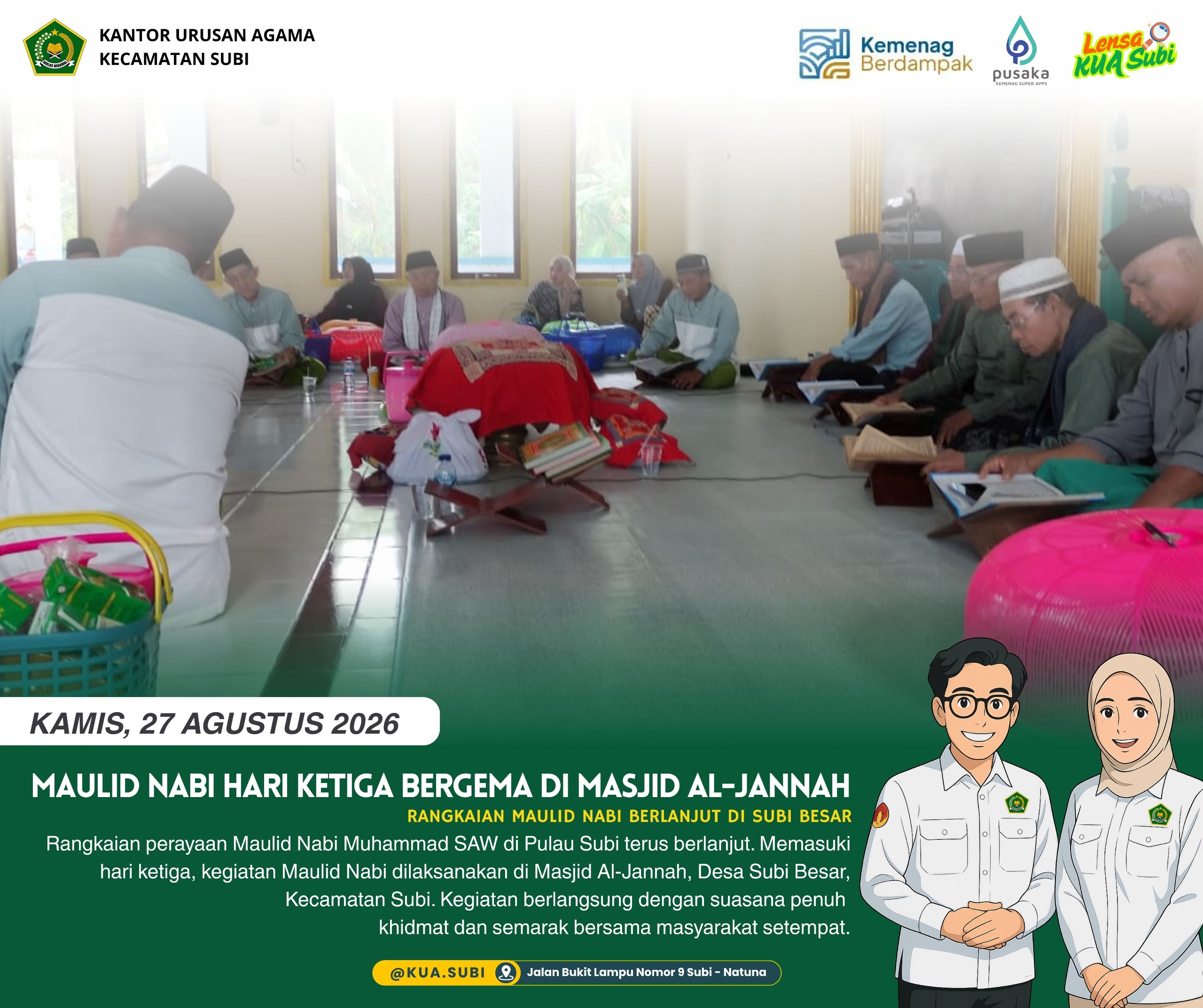 Maulid Nabi Hari Ketiga Bergema di Masjid Al-Jannah Subi Besar