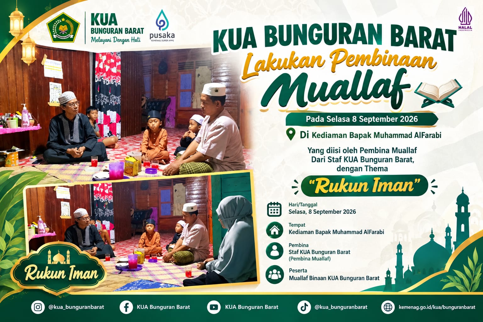 Perkuat Pemahaman Dasar Keislaman, KUA Bunguran Barat Lanjutkan Kembali Pembinaan Muallaf
