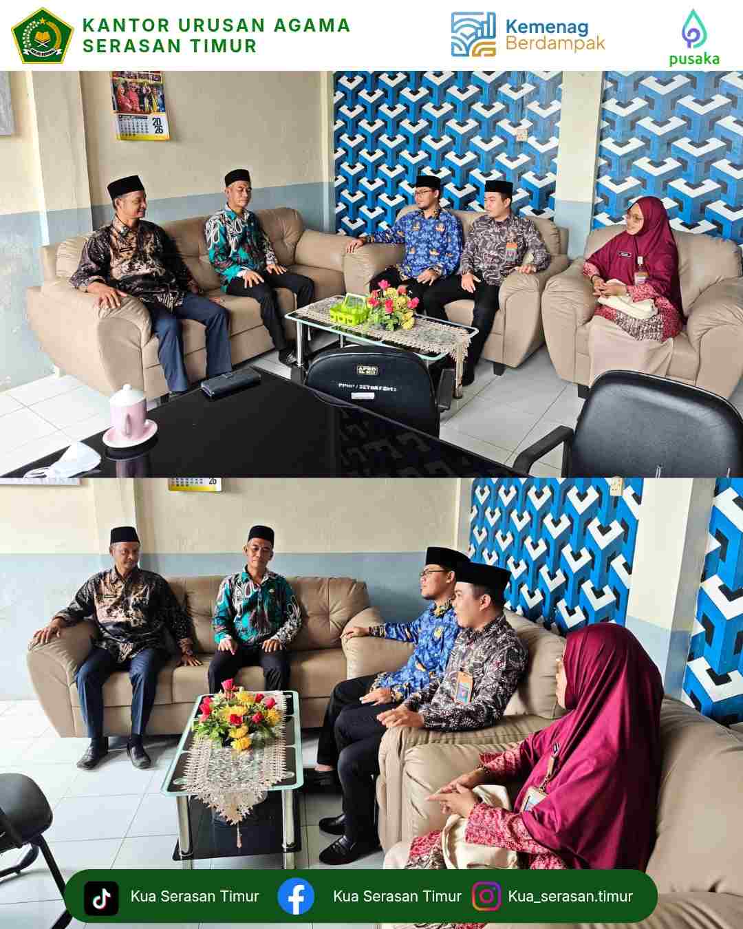 Perkuat Sinergi Lintas Instansi, Kepala KUA Serasan Timur Silaturahmi ke Kantor Kecamatan
