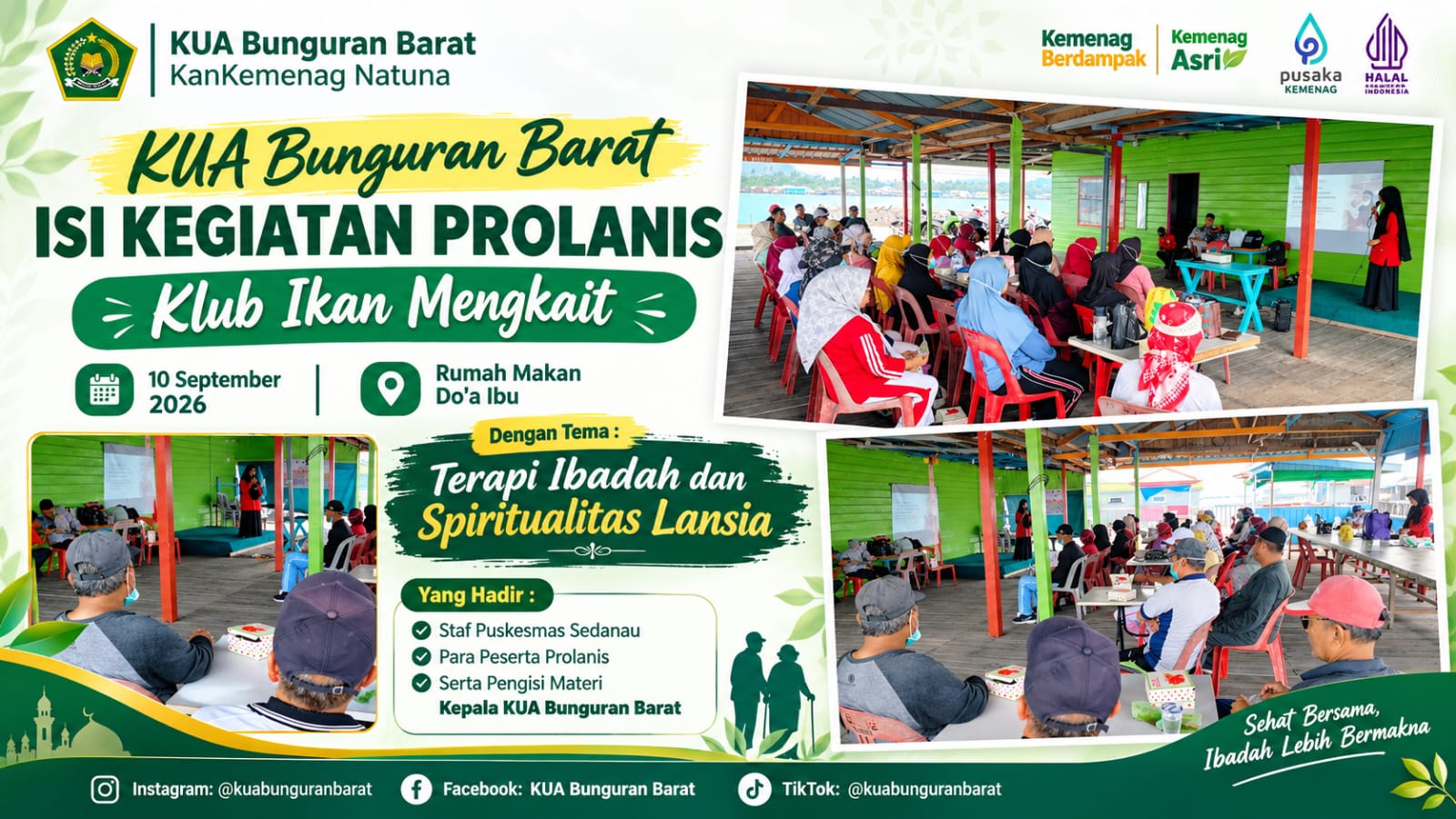 Dorong Lansia Tetap Aktif melalui Ibadah dan Spiritualitas, KUA Bunguran Barat Berikan Sosialisasi Anggota Prolanis Sedanau