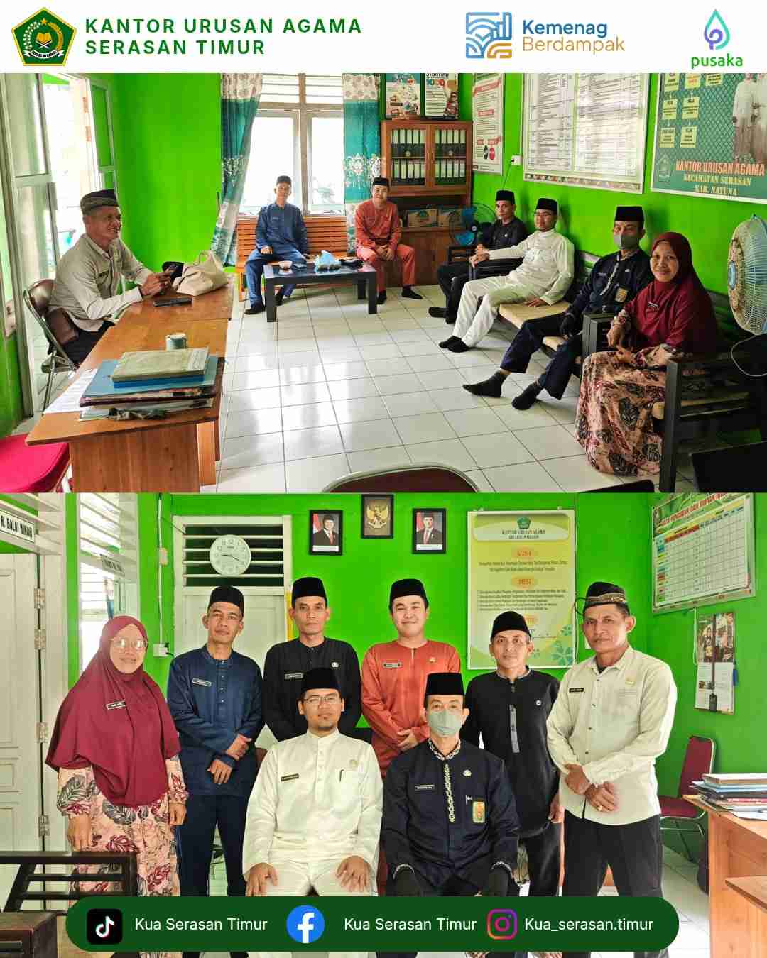 Pererat Silaturahmi, KUA Serasan Timur dan KUA Serasan Perkuat Sinergi