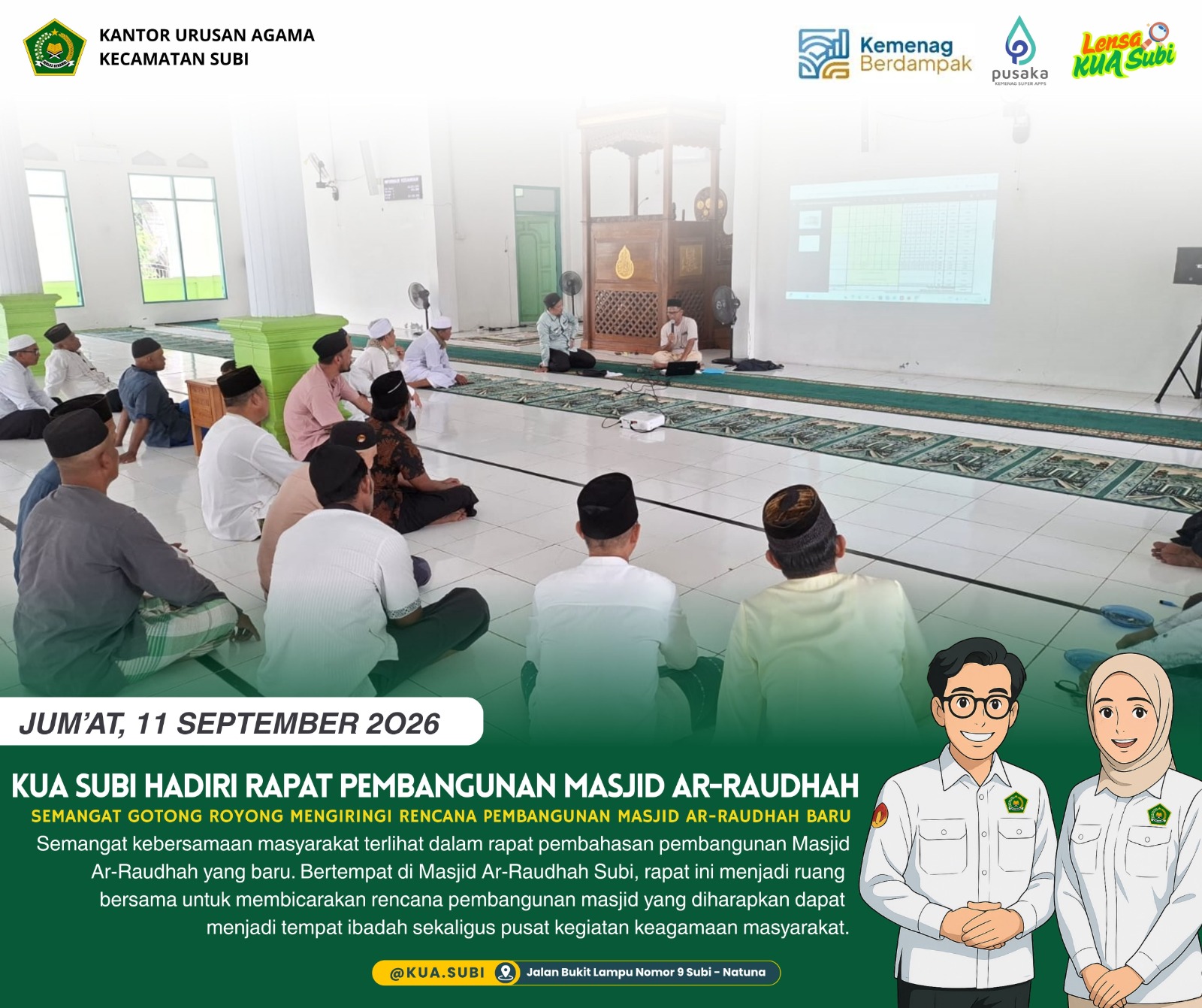KUA Subi dan Masyarakat Satukan Langkah Bangun Masjid Ar-Raudhah Baru