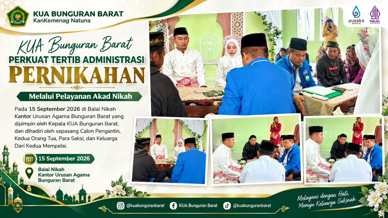 KUA Bunguran Barat Perkuat Tertib Administrasi Pernikahan Melalui Pelayanan Akad Nikah