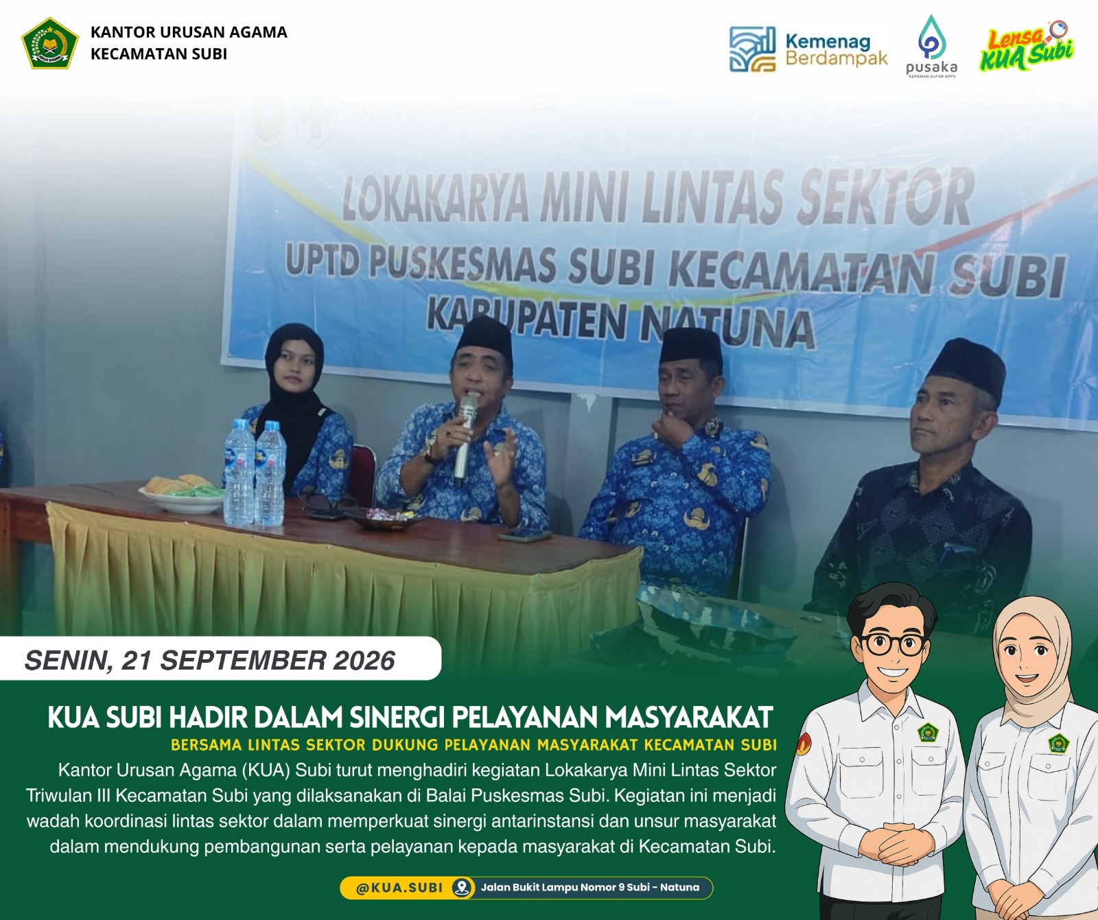 Perkuat Sinergi Pelayanan Masyarakat KUA Subi Hadiri Lokakarya Mini Lintas Sektor Kecamatan Subi