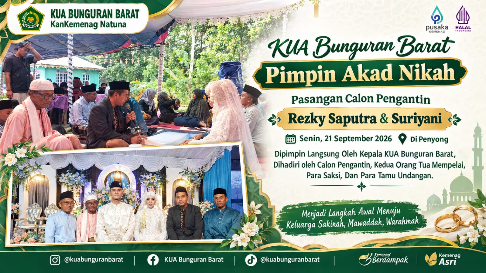 KUA Bunguran Barat Pimpin Akad Nikah, Antarkan Pasangan di Penyong Menuju Keluarga Sakinah