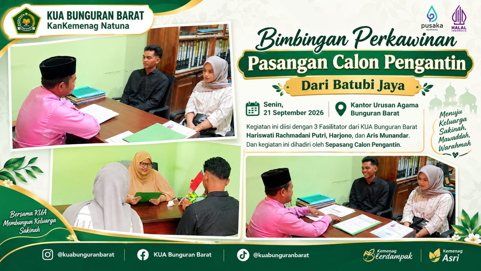 Bimwin KUA Bunguran Barat Bekali Catin Batubi Jaya Bangun Keluarga Sakinah